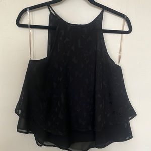 Patterned Black Going Out Top - Size S
